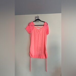 BNWOT Women's Neon Orange V Neck Top  Size XXL